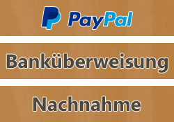 PayPal & Banküberweisung & Nachnahme / versandkostenfrei ab 350 EUR